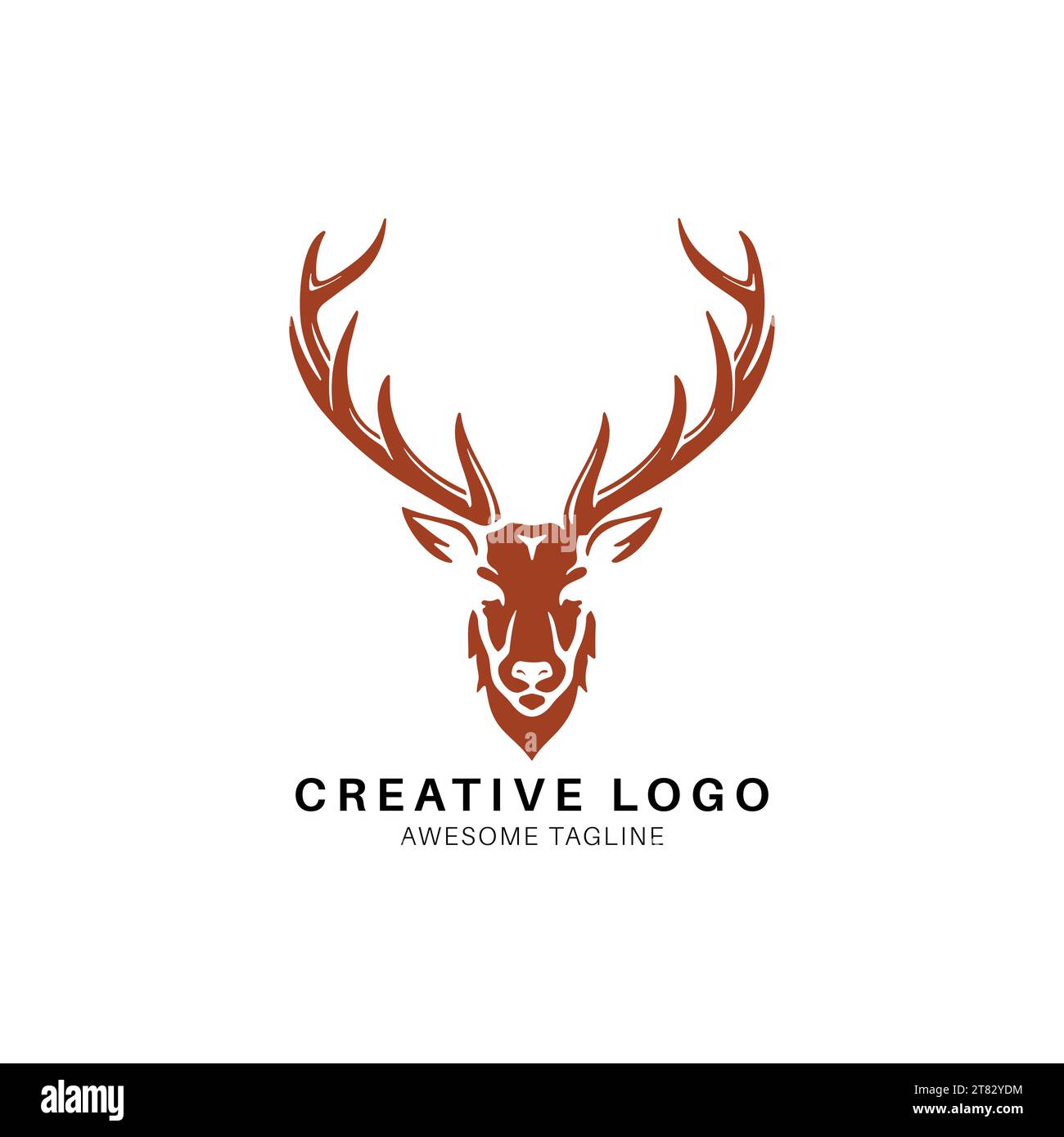 Icône logo tête de cerf Illustration de Vecteur