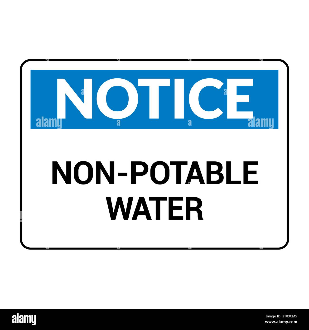 Panneau d'eau non potable. Symbole d'eau non sécuritaire interdite au robinet à boire Illustration de Vecteur