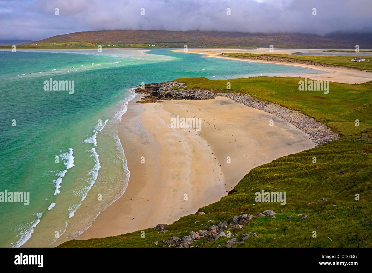 Seilebost Beach, West Harris, Île de Harris, Hébrides extérieures, Écosse, ROYAUME-UNI Banque D'Images