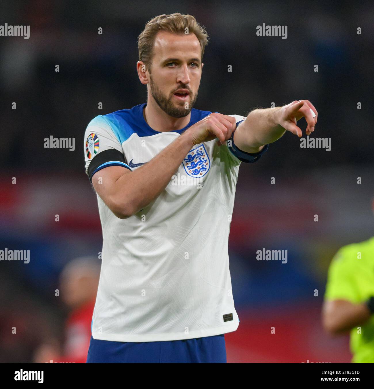 17 novembre 2023 - Angleterre - Malte - qualification Euro 2024 - Wembley. L'Anglais Harry Kane lors de la qualification pour l'Euro 2024 contre Malte. Photo : Mark pain / Alamy Live News Banque D'Images