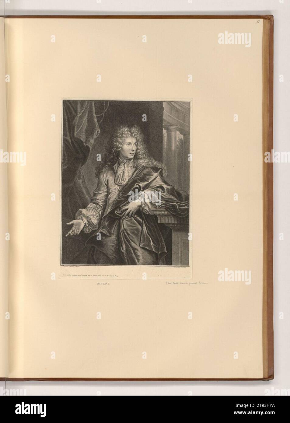 Pierre Drevet (graveur) Pierträt Pierre Vincent Bertin. Gravure sur cuivre, gravure 1685-1738, 1685/1738 Banque D'Images