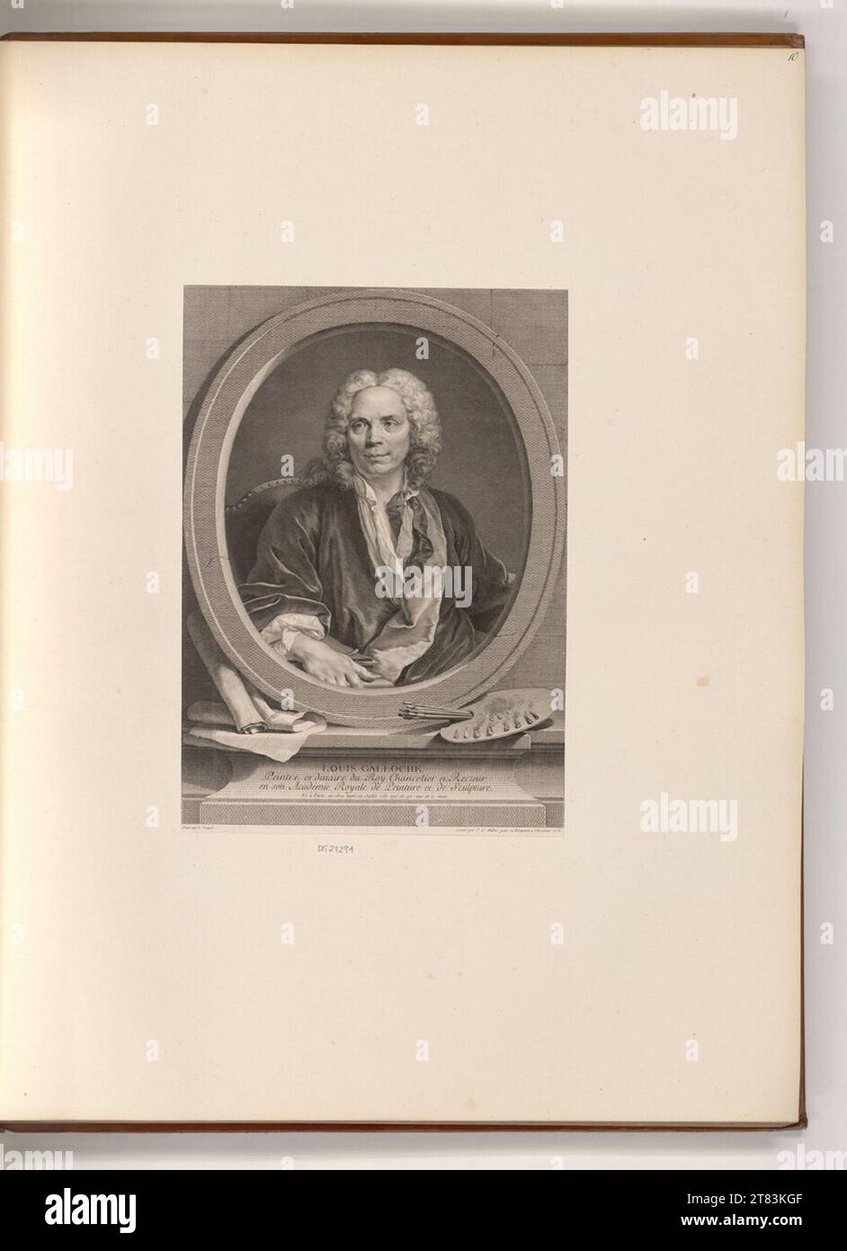 Johann Gotthard von Müller (graveur) Portrait Louis Galloche. Gravure sur cuivre 1776, 1776 Banque D'Images