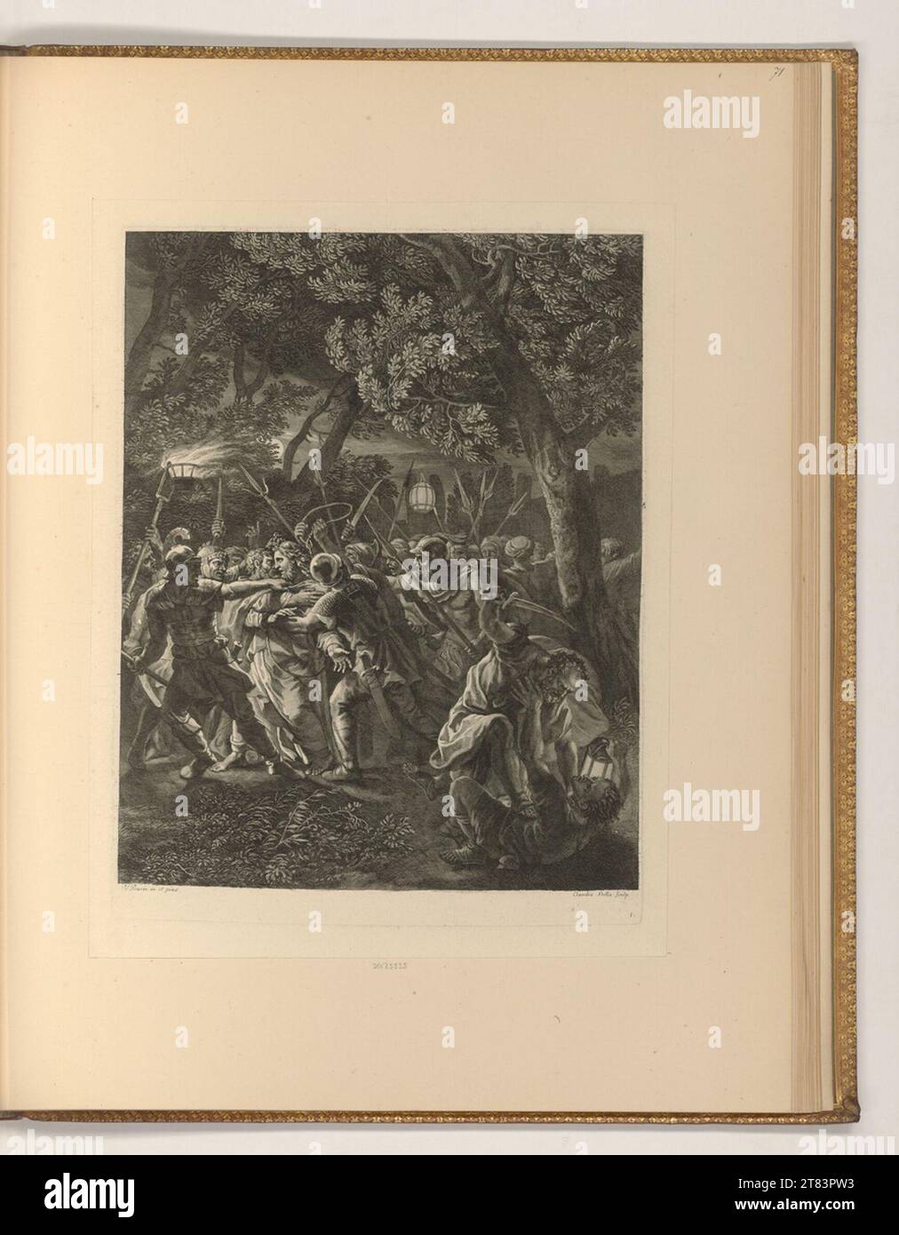 Claudine Bouzonnet-Stella (graveuse) la trahison de Jésus dans le jardin. Gravure sur cuivre, gravure 1690-1697, 1690/1697 Banque D'Images