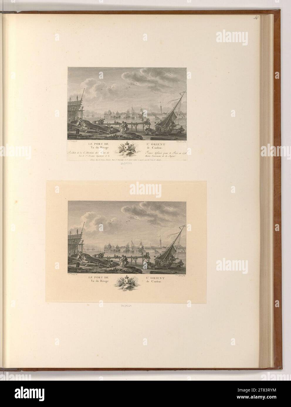 Yves Marie le Gouaz (graveur) le port de l'Orient, vu du rivage du Caudran. Gravure, gravure sur cuivre 1762-1816, 1762/1816 Banque D'Images