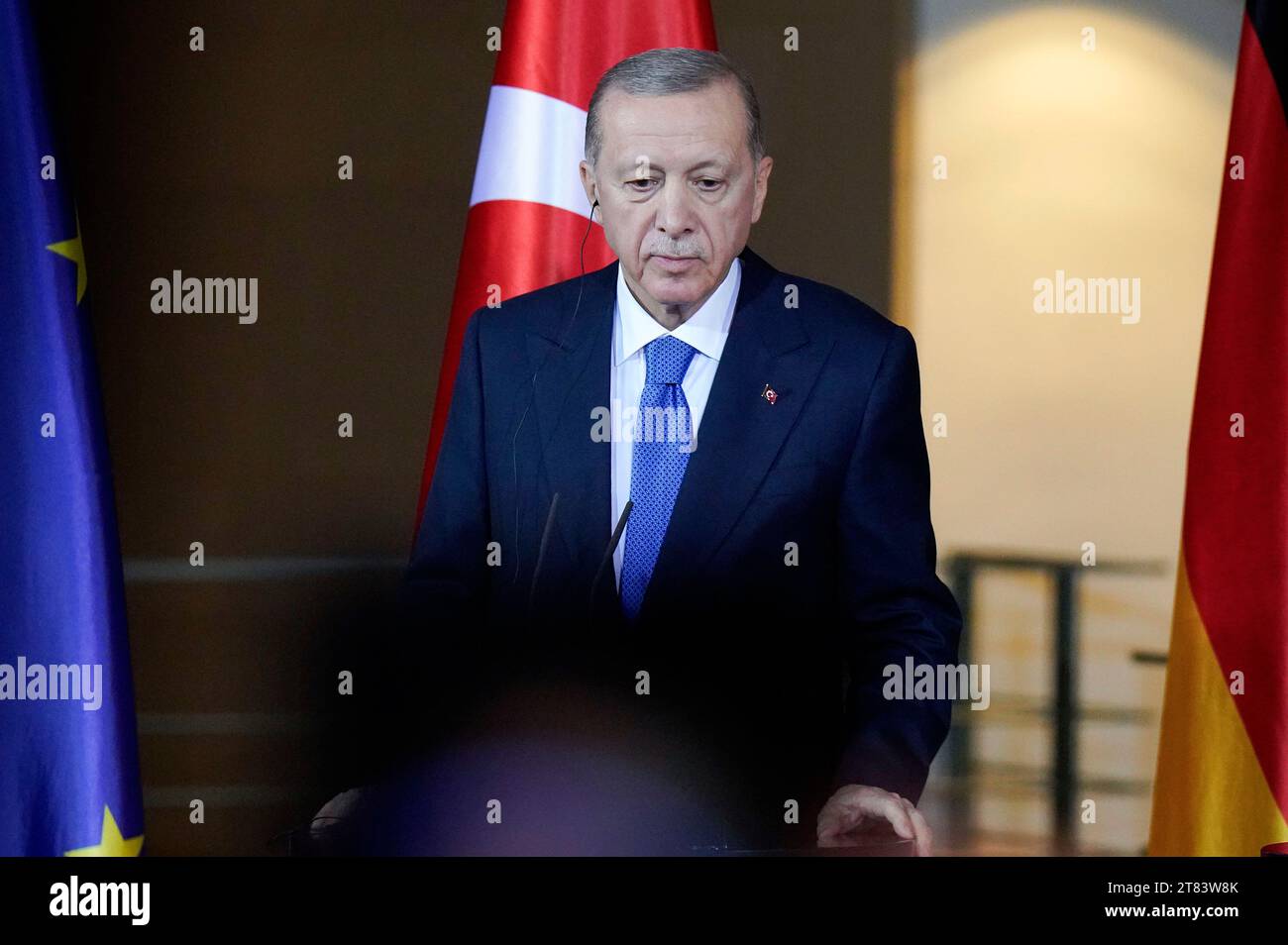 Recep Tayyip Erdogan beim Empfang zu einem gemeinsamen Gespräch mit dem Bundeskanzler OLAF Scholz im Bundeskanzleramt. Berlin, 17.11.2023 Banque D'Images