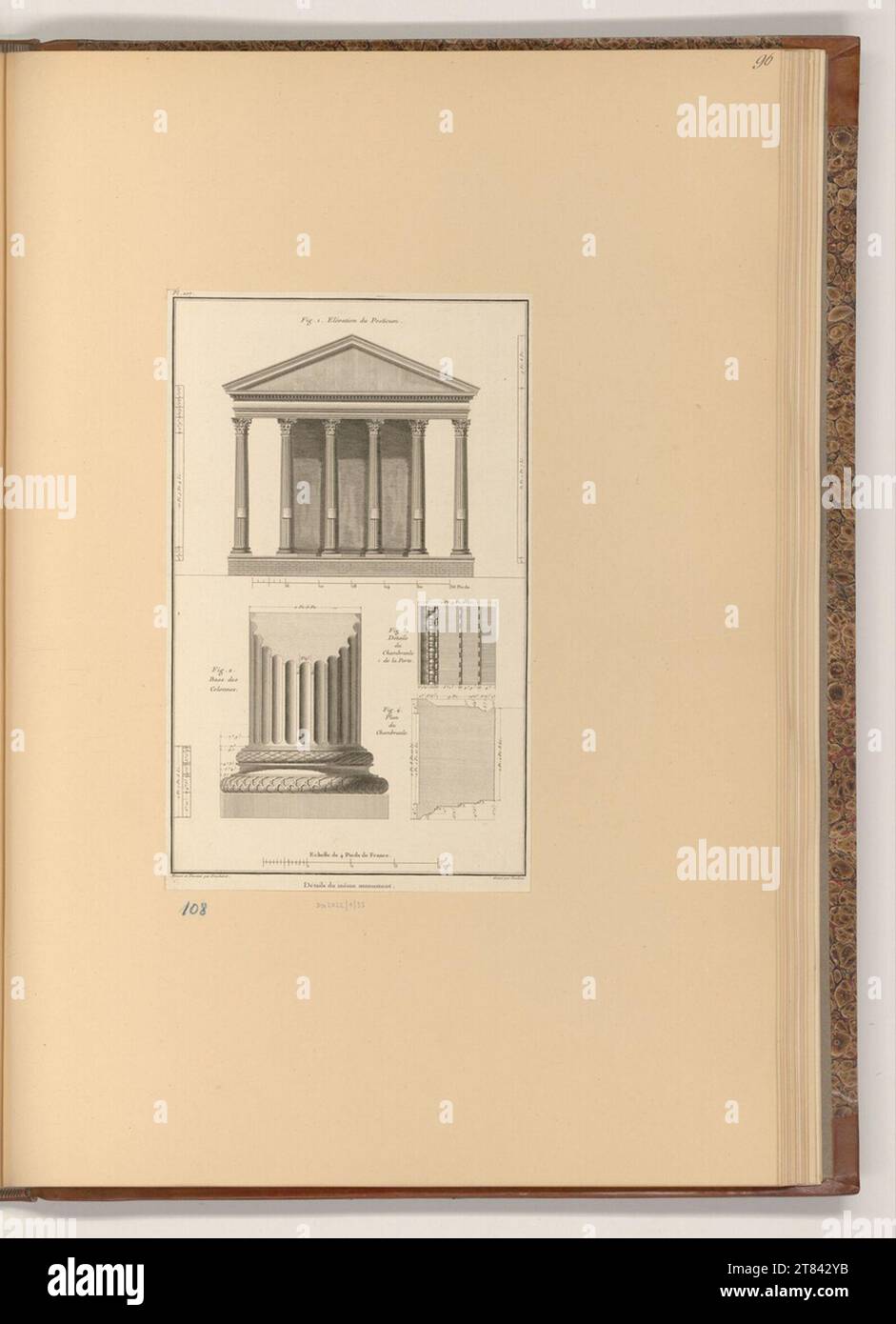 Claude René Gabriel Poulleau (graveur) Détails du même monument. gravure 1782, 1782 Banque D'Images