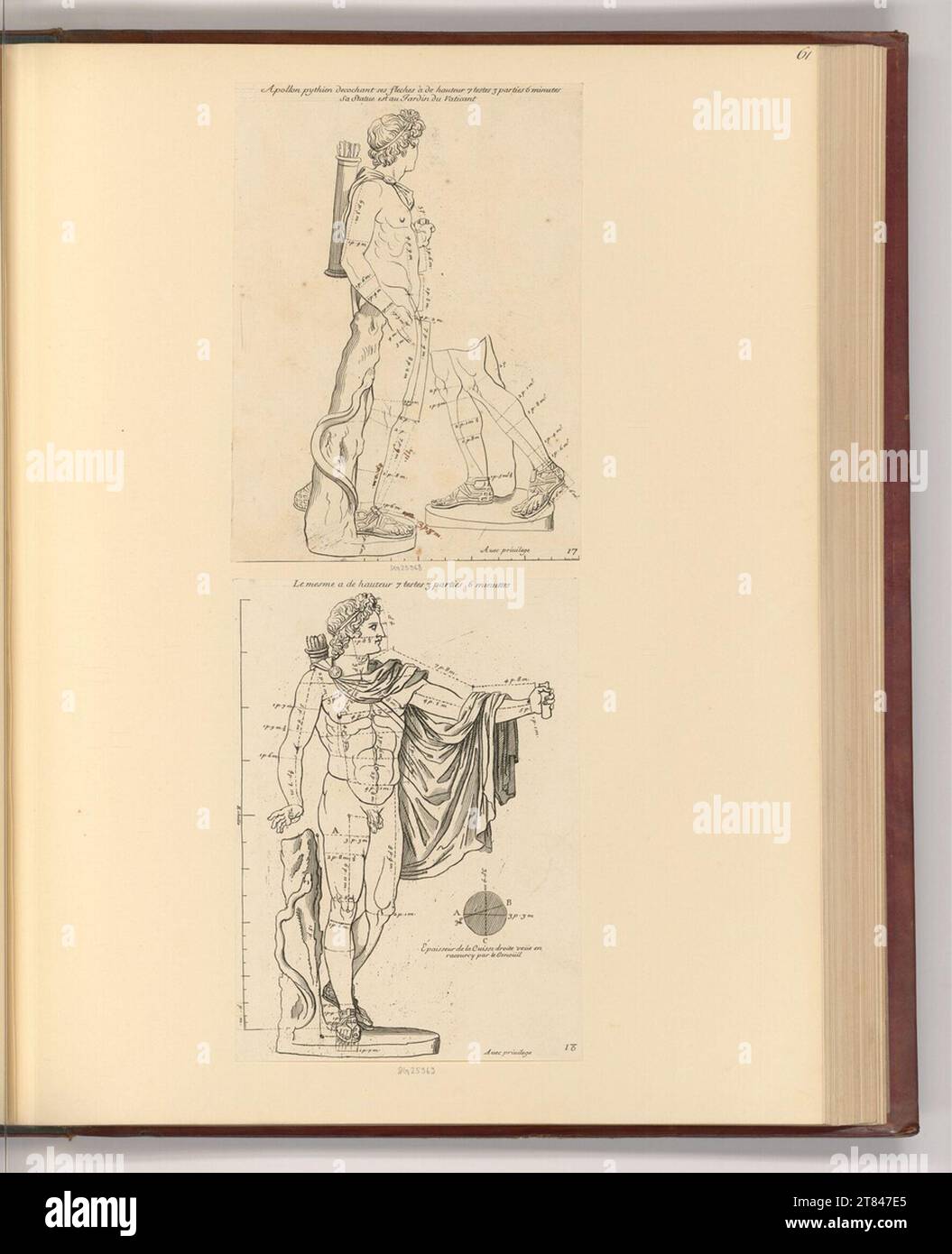 Gérard Audran Etudes proportionnelles du corps humain. gravure 1683, 1683 Banque D'Images