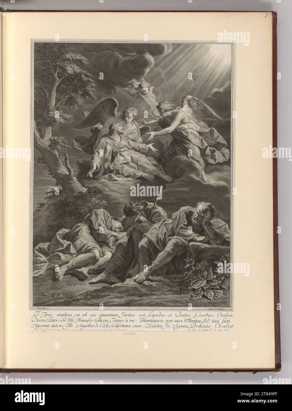 Pierre Imbert Drevet (graveur) Christ dans l'oliveraie. Gravure sur cuivre, gravure 1680-1738, 1680/1738 Banque D'Images