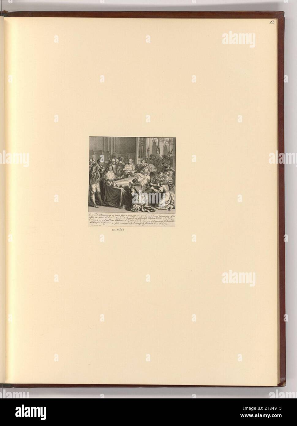 Bernard Picart le corps intact de Saint Idesbald. Gravure sur cuivre, gravure 1714, 1714 Banque D'Images