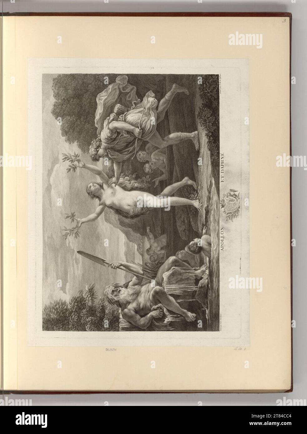 Jean Charles le Vasseur (graveur) Apollon et Daphne. Gravure sur cuivre, gravure 1750-1816, 1750/1816 Banque D'Images