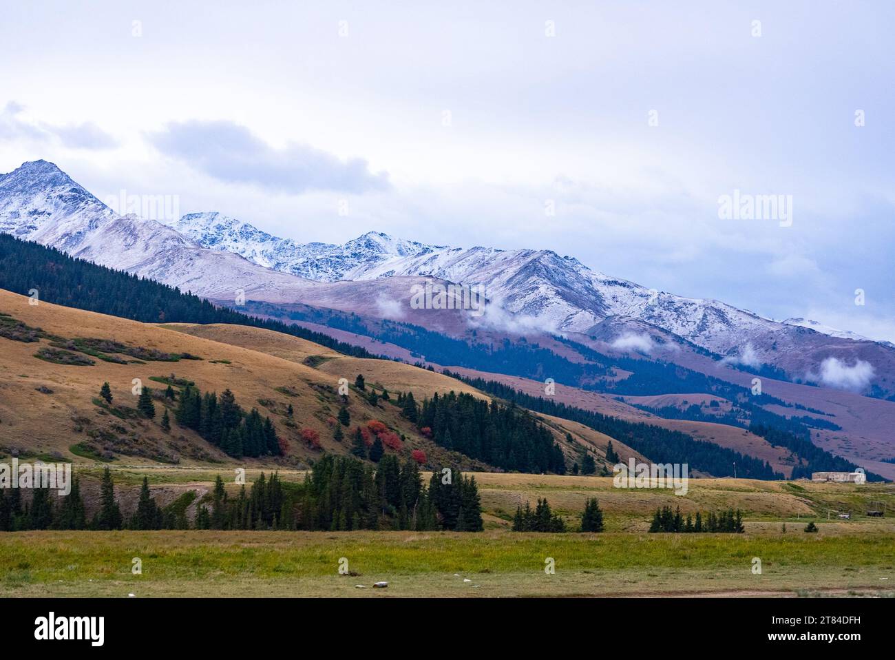 Paysage montagneux au Kirghizistan Banque D'Images