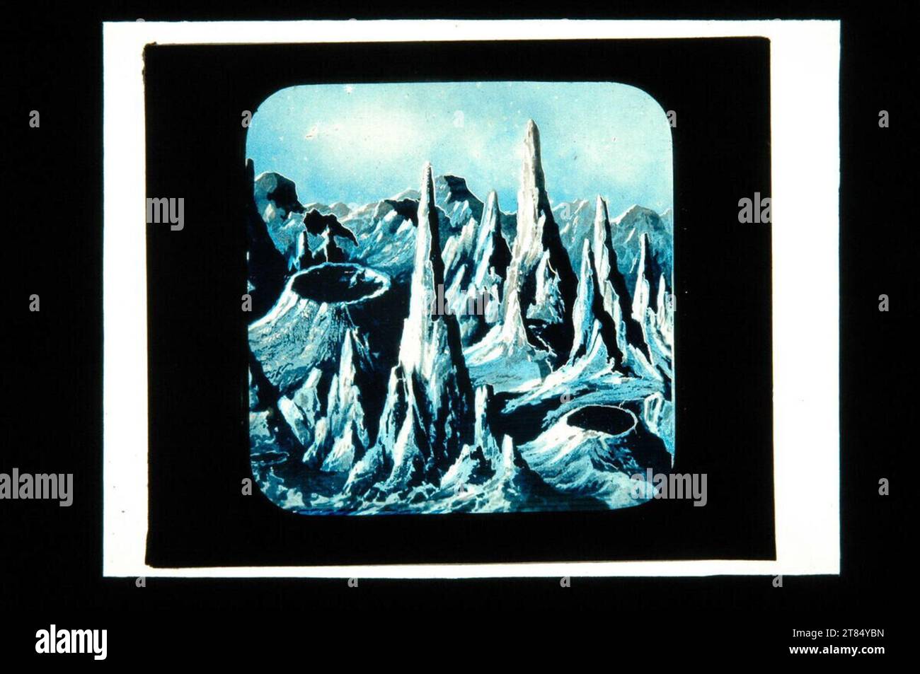 Bruno Meyer reproduction : paysage lunaire idéal. Verre diapositive Banque D'Images