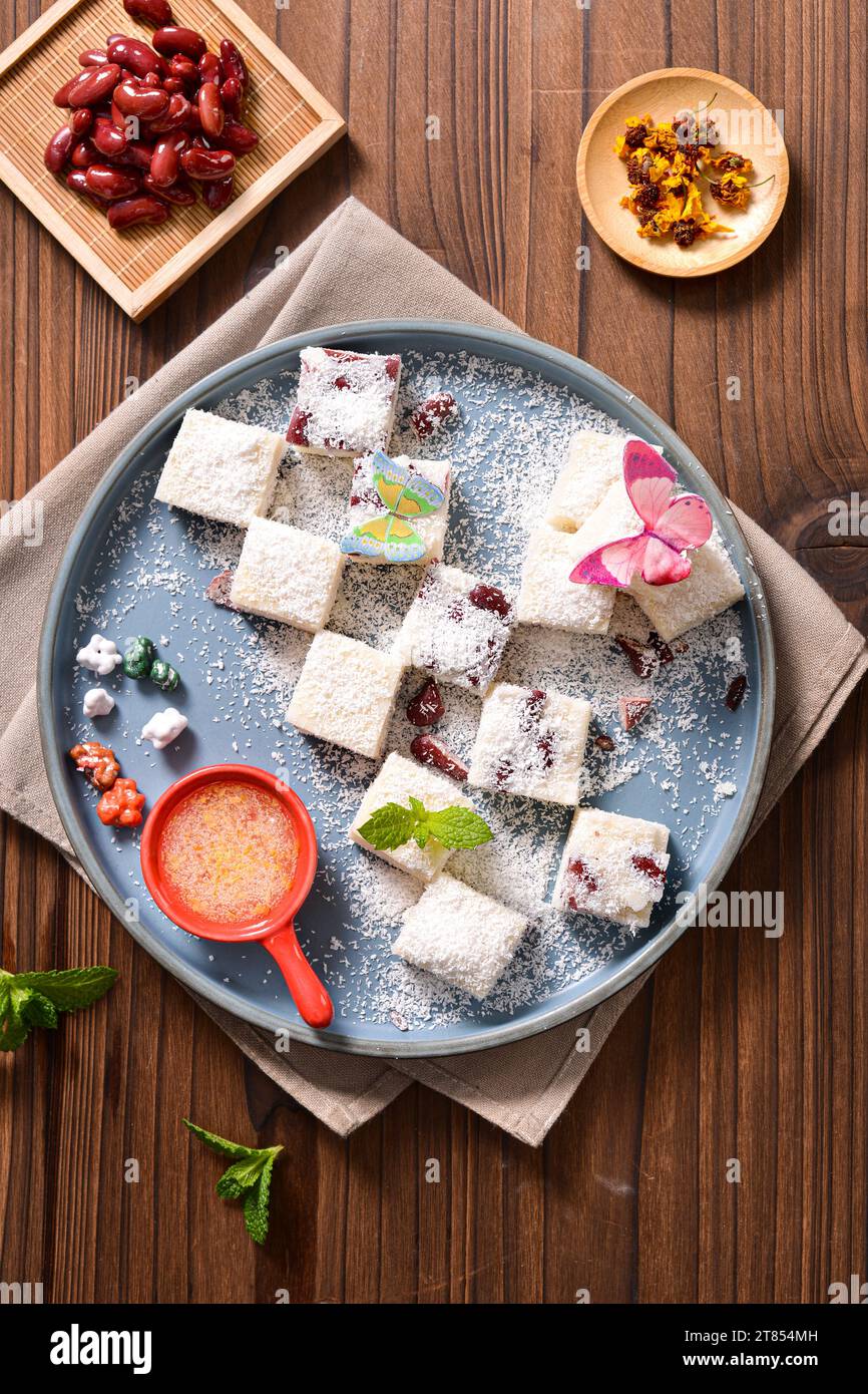 Red Bean Cake dim sum Banque D'Images