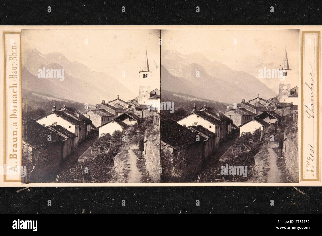 Adolphe Braun Aostatal, Chambave. Papier albumine, sur la boîte boîte / format stéréo 1858-1877 , 1858/1877 Banque D'Images