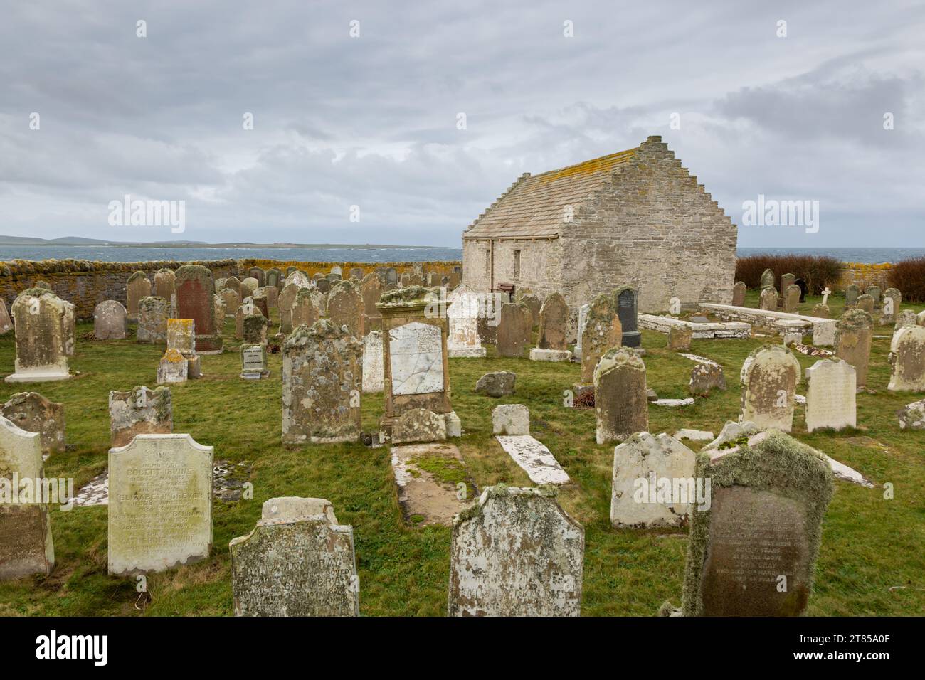 Cimetière de l'église Saint-Boniface Kirk, Papa Westray, Orcades, Royaume-Uni 2023 Banque D'Images