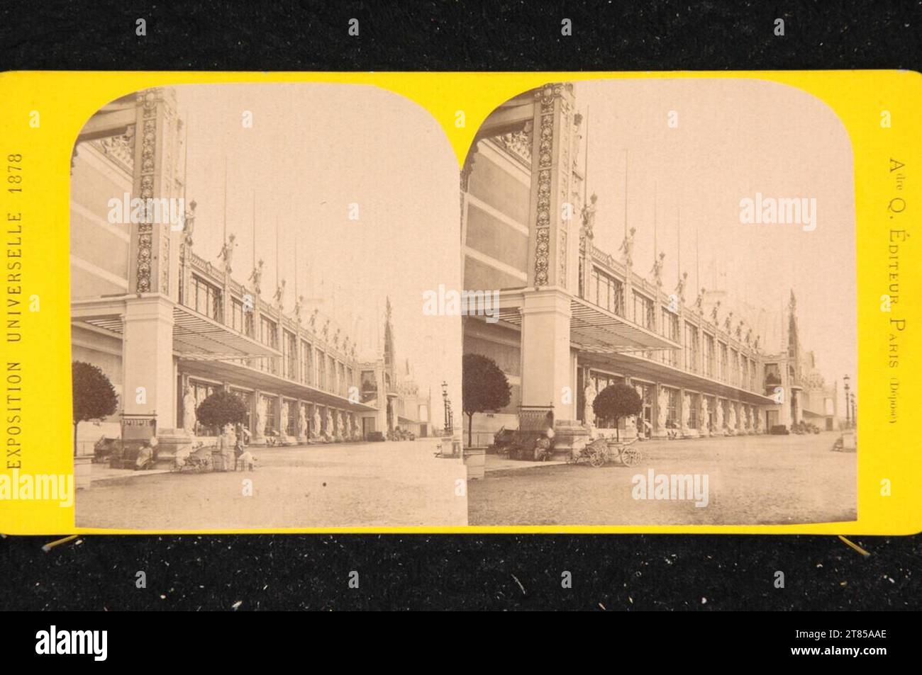 Louis Emmanuel Alexandre Quinet exposition universelle à Paris 1878 : Pavillon de verre au champs du Mars. Papier albumine, sur la boîte boîte / format stéréo 1878 , 1878 Banque D'Images