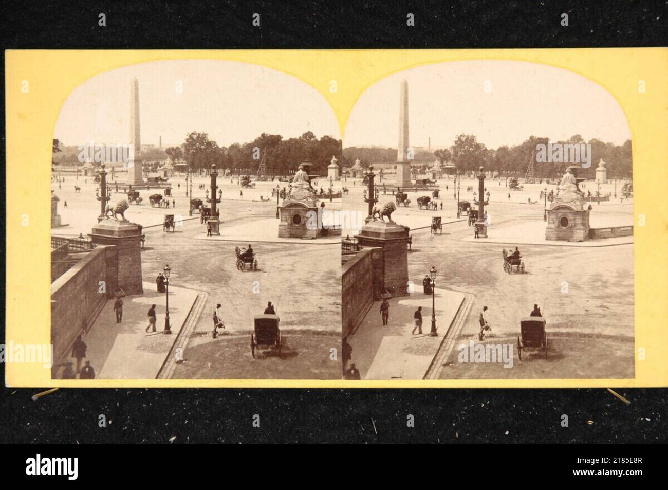 Anonym Paris : place de la Concorde. Papier albumine, sur la boîte boîte / format stéréo vers 1865 Banque D'Images