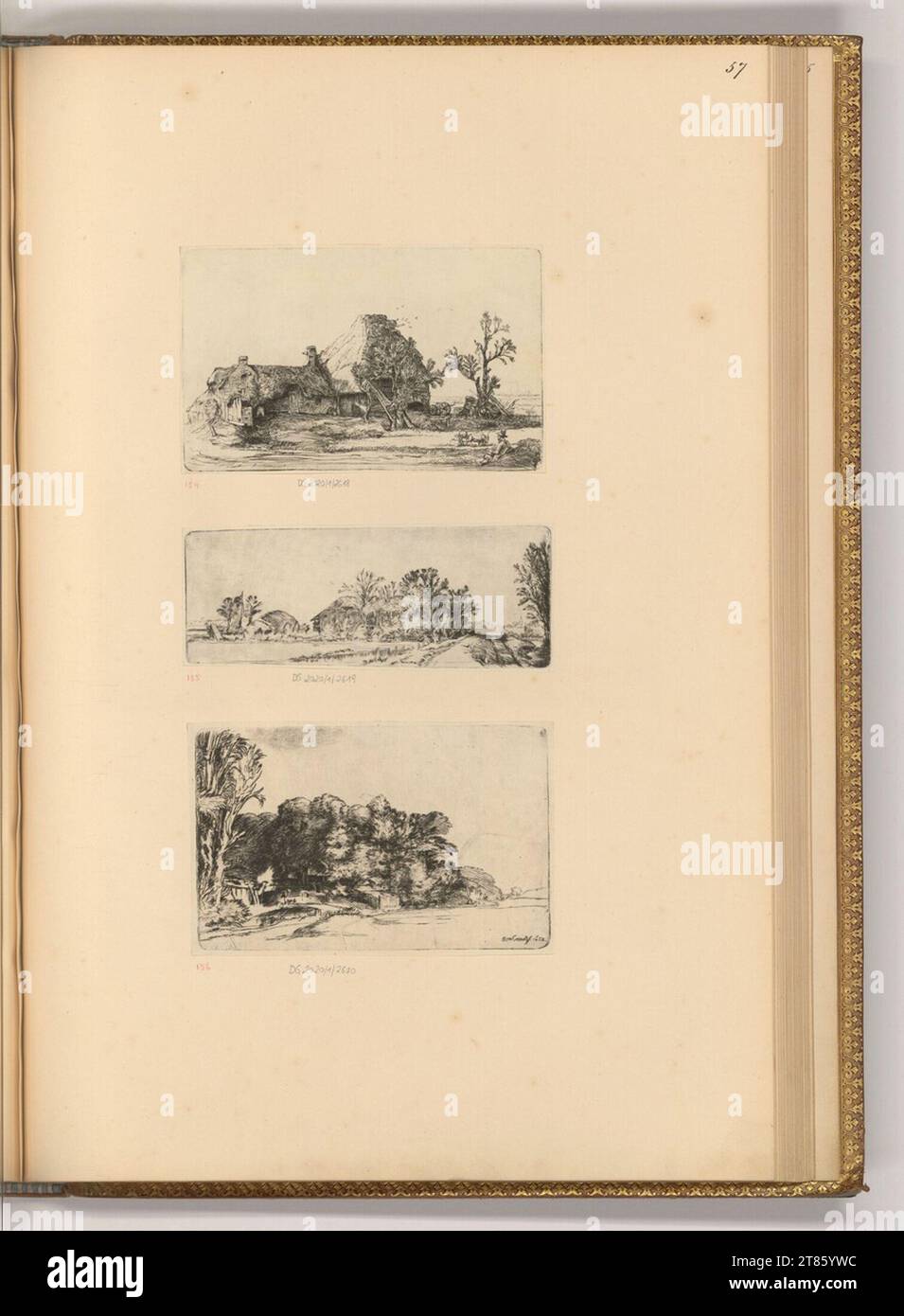 Richard Byron Paysage avec Homestead ; Paysage sur un canal. gravure 1740-1811, 1740/1811 Banque D'Images
