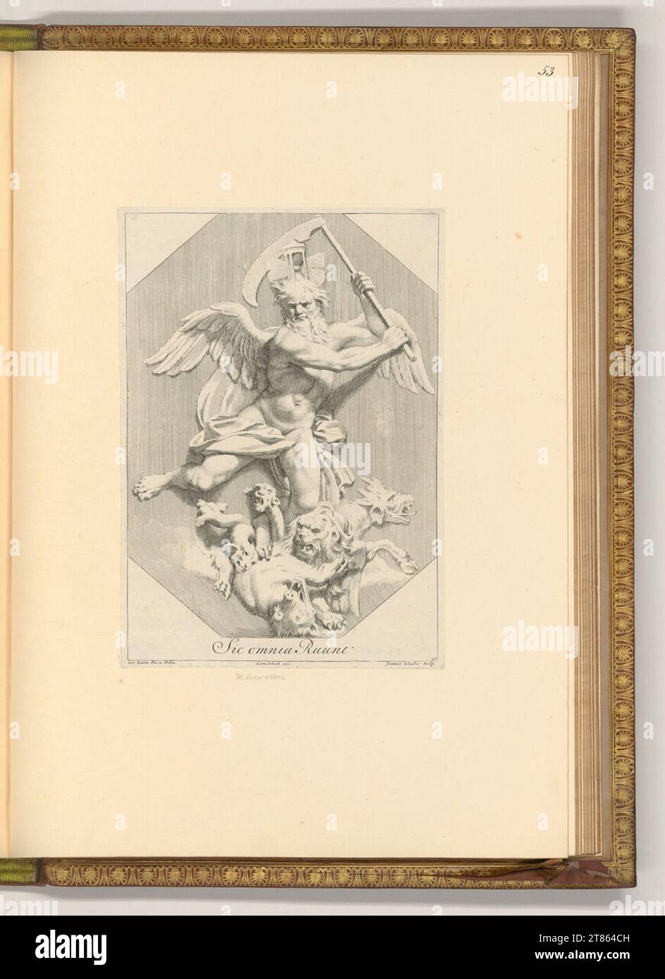 Johannes Glauber (graveur) Saturne. gravure 1661-1726, 1661/1726 Banque D'Images