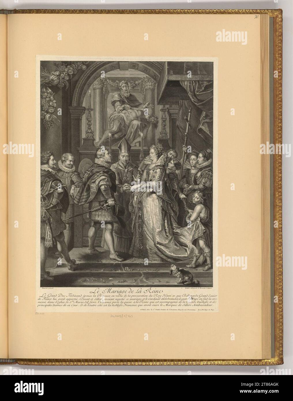 Antoine Touvain (graveur) mariage de la reine. Gravure sur cuivre, gravure vers 1710 Banque D'Images