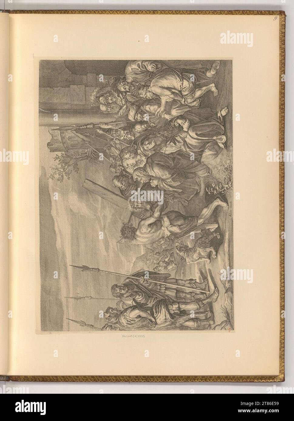 Unbestimmt (graveur) Christ porte sa croix, un chien à gauche. Gravure sur cuivre, gravure 1625-1700, 1625/1700 Banque D'Images