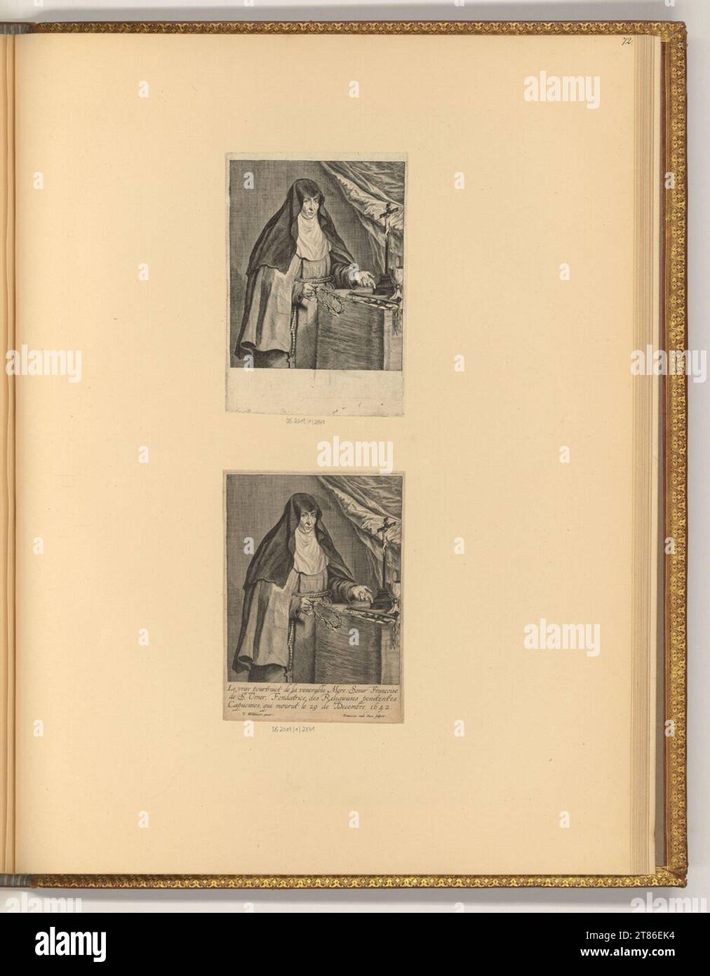 Frans van der Steen (graveur) Portraits Françoise, le Saint-Ogen. Gravure sur cuivre, gravure 1630-1672, 1630/1672 Banque D'Images