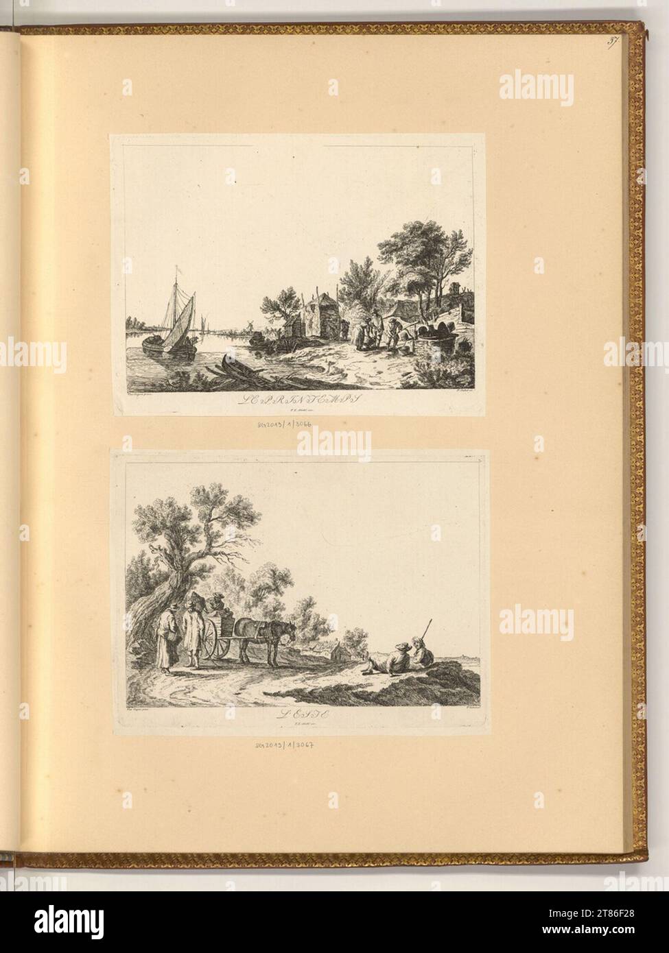 Franz Gabet (graveur) paysages : printemps et été. gravure 1780-1847, 1780/1847 Banque D'Images