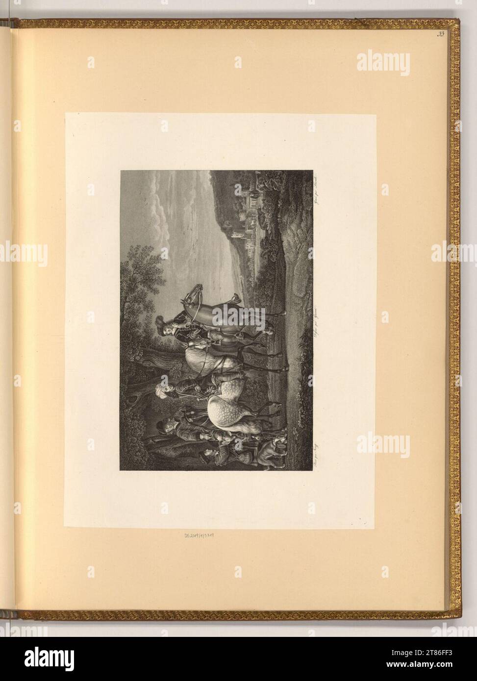 Jacques Lavallée (graveur) trois coureurs. Gravure, gravure sur cuivre 1800-1805, 1800/1805 Banque D'Images
