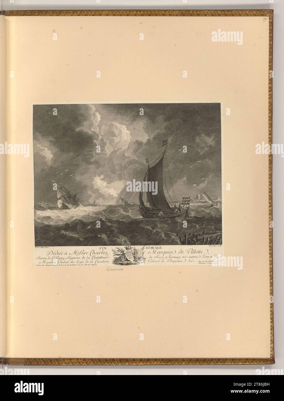 Yves Marie le Gouaz (graveur) la fin de la tempête. gravure 1762-1816, 1762/1816 Banque D'Images