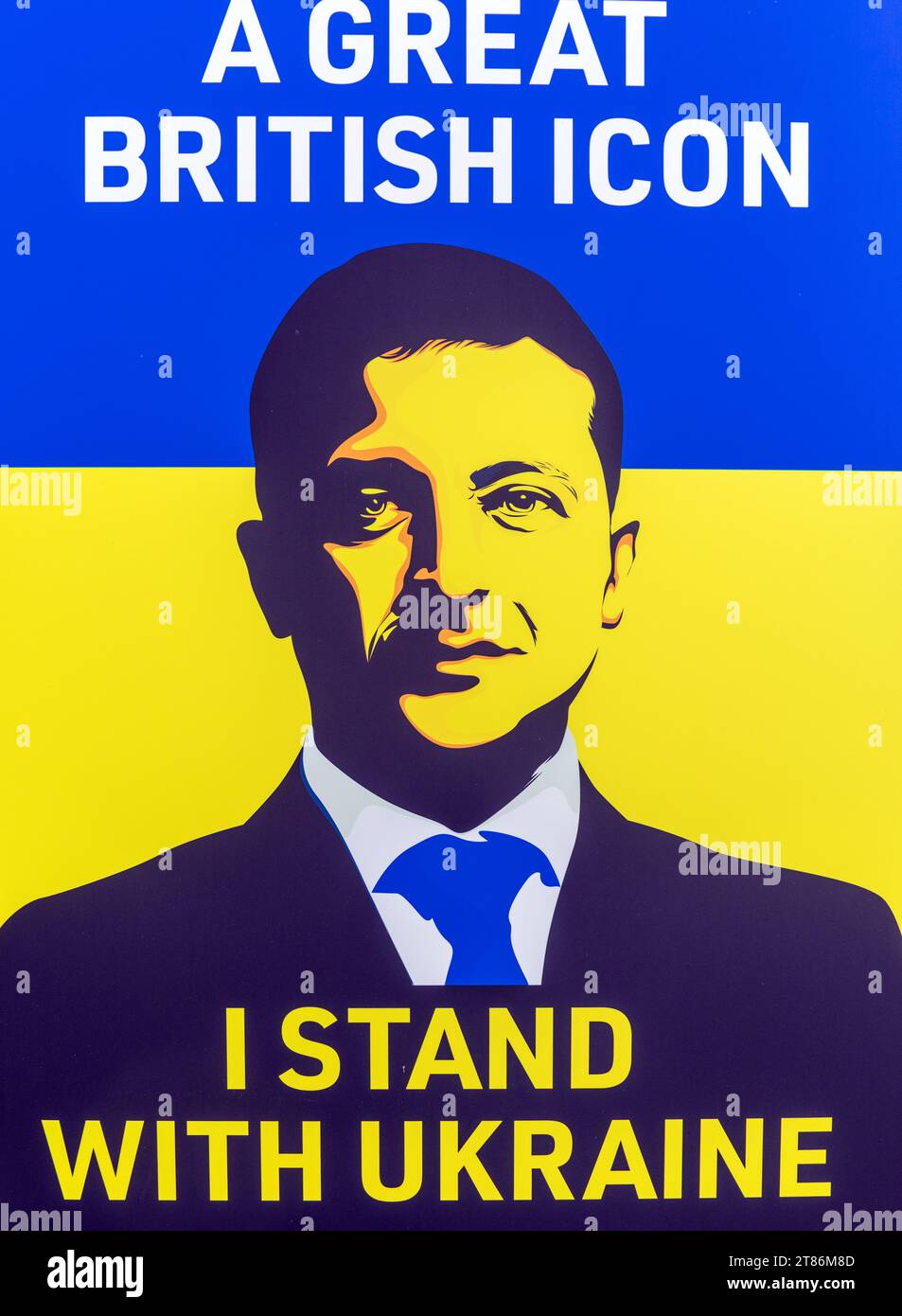 Affiche de Volodymyr Zelenskyy pour l'Ukraine Banque D'Images