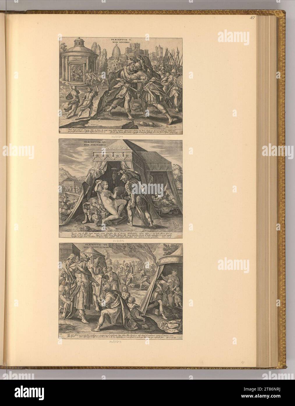 Adriaen Collaert (graveur) partie des dix commandements. Gravure sur cuivre 1587-1636, 1587/1636 Banque D'Images