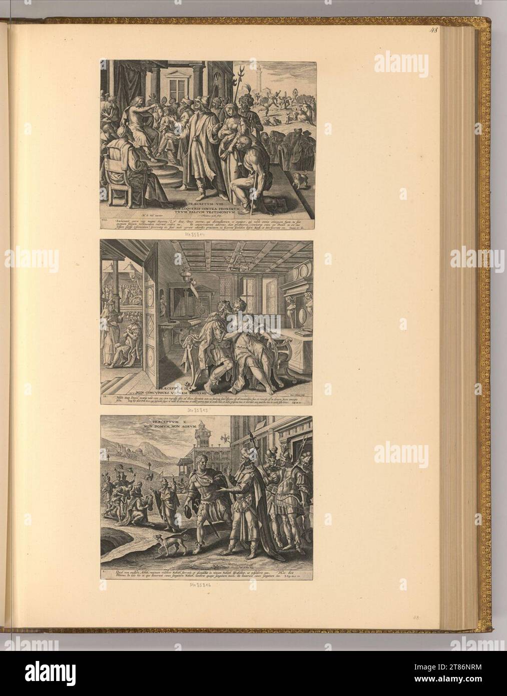 Adriaen Collaert (graveur) partie des dix commandements. Gravure sur cuivre 1587-1636, 1587/1636 Banque D'Images