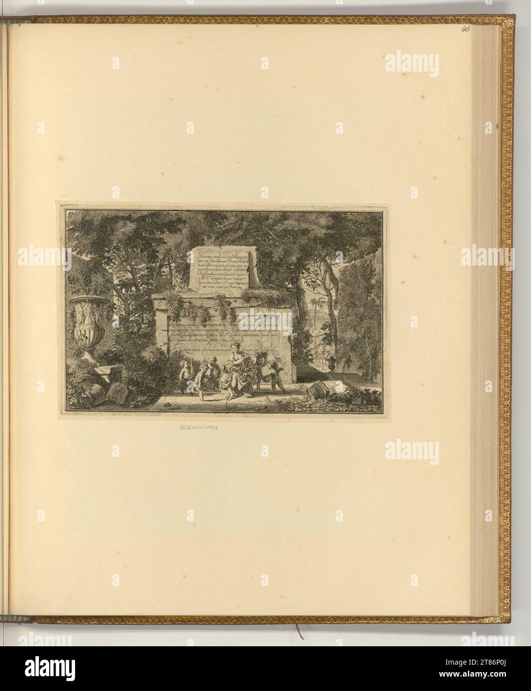 Johannes Glauber feuille de titre. gravure vers 1721 Banque D'Images