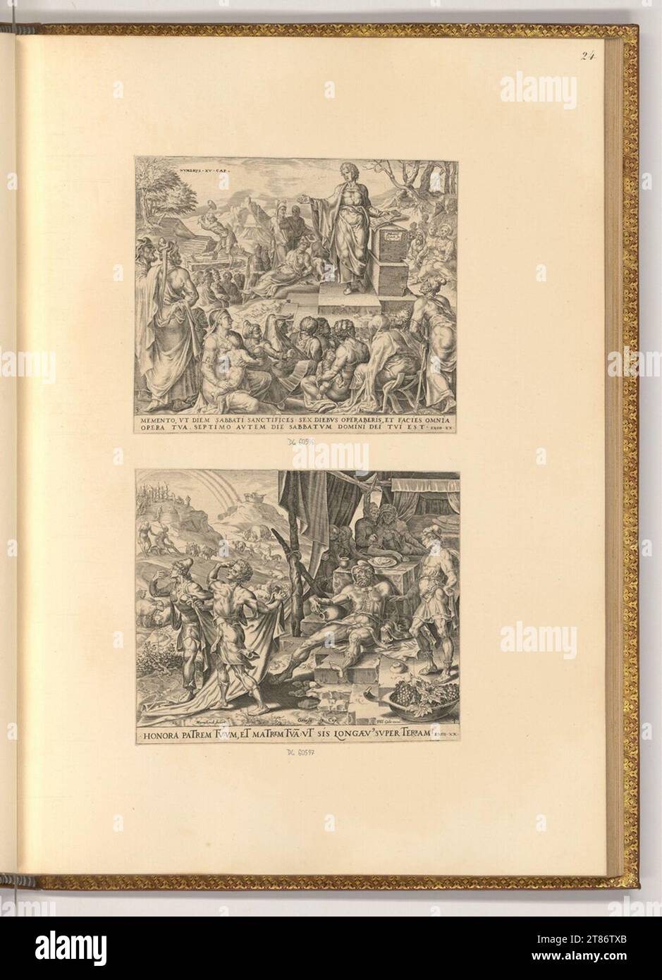 Harmen Jansz. Muller (graveur) les dix Commandements. Gravure sur cuivre imprimée vers 1566 Banque D'Images