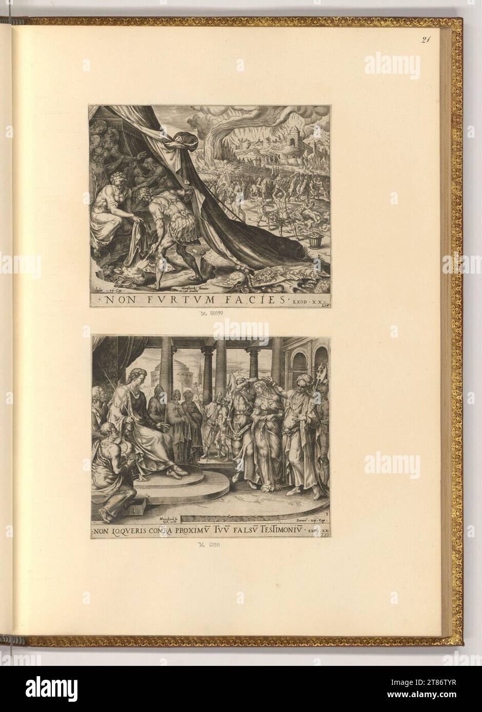 Harmen Jansz. Muller (graveur) les dix Commandements. Gravure sur cuivre 1566, 1566 Banque D'Images