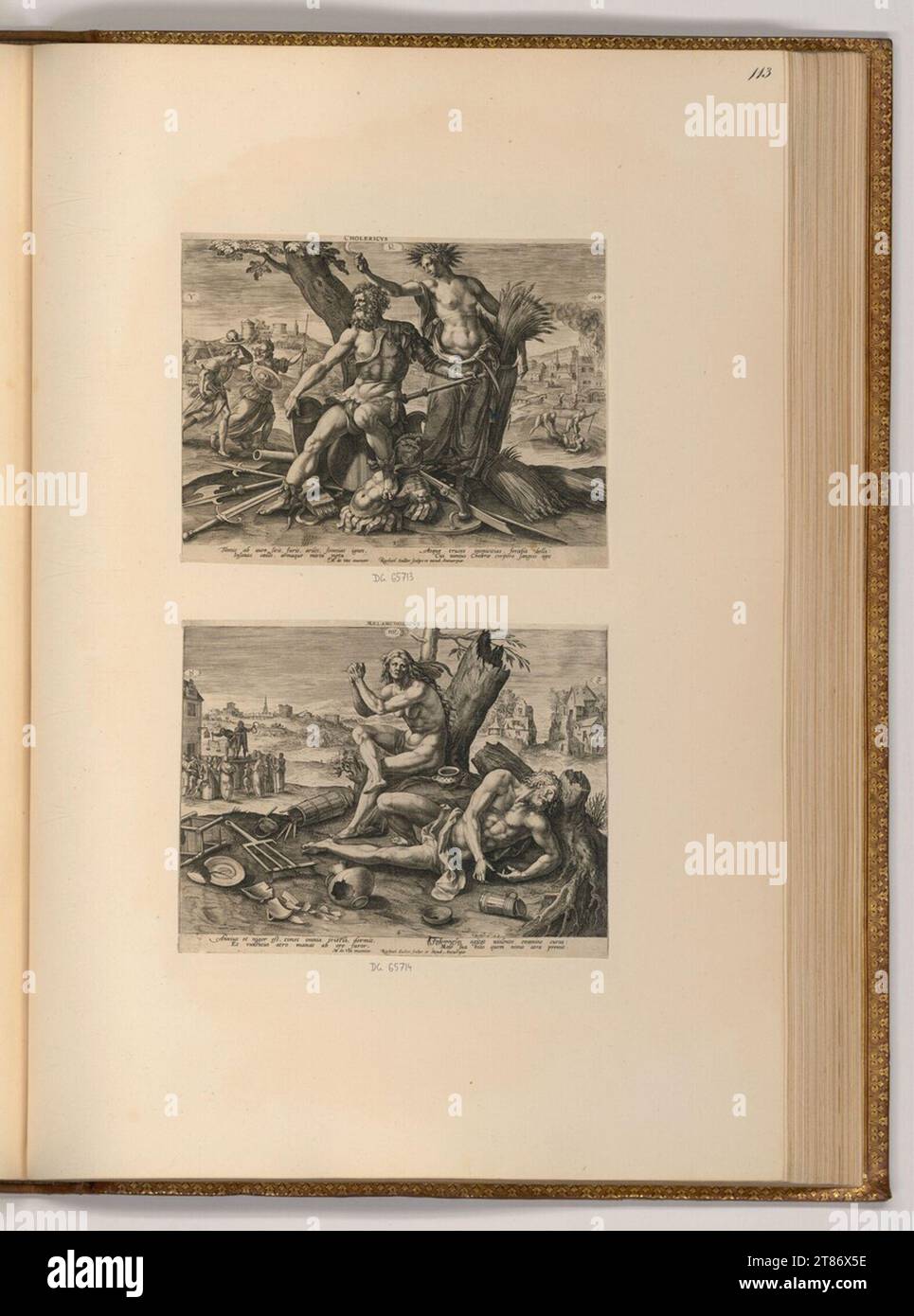 Raphael Sadeler d. Ä. (Graveur) Colericus ; mélancolique. Gravure sur cuivre imprimée vers 1583 Banque D'Images