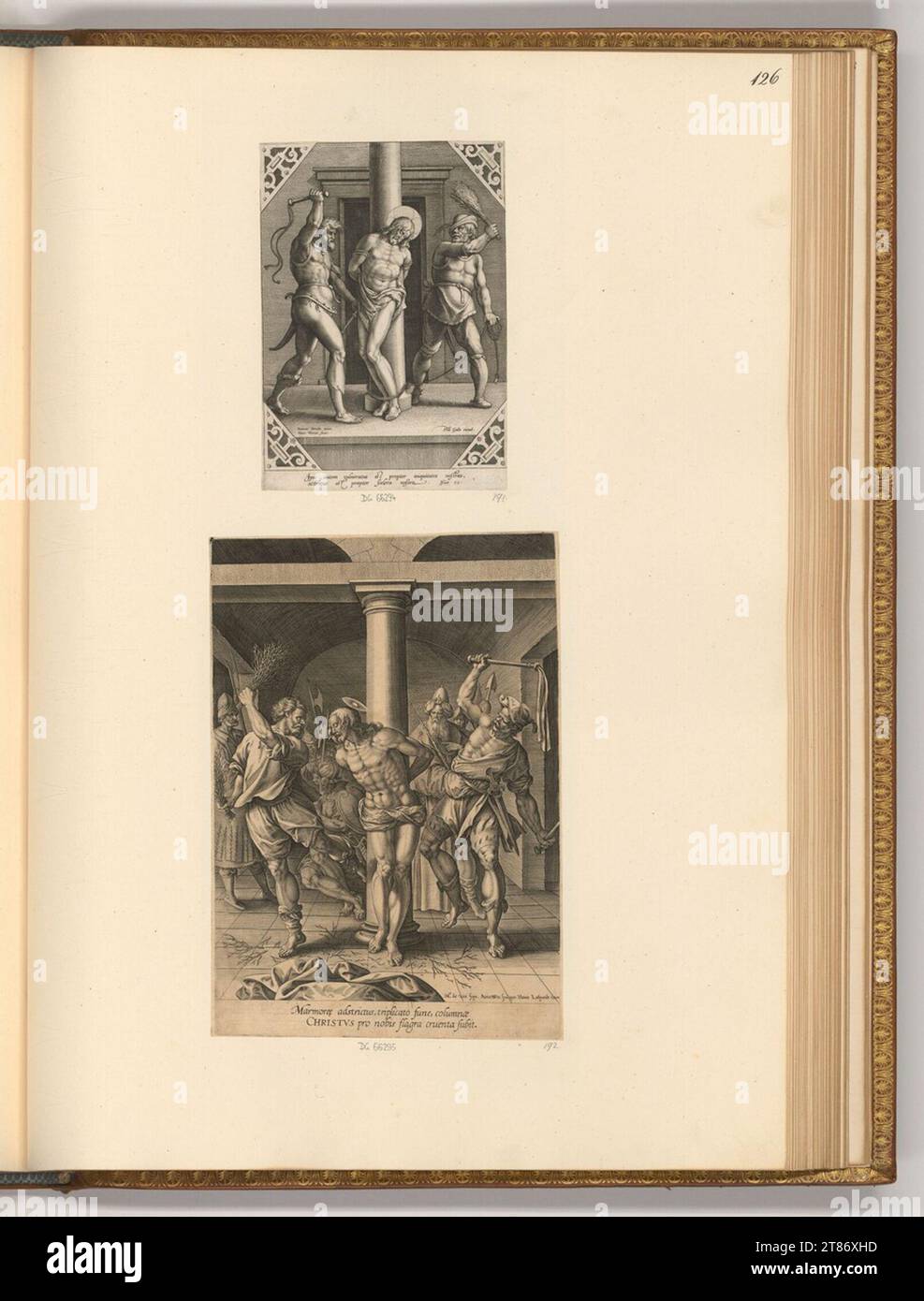 Hieronymus Wierix (graveur) la flagellation du Christ. Gravure sur cuivre 1570-1620, 1570/1620 Banque D'Images
