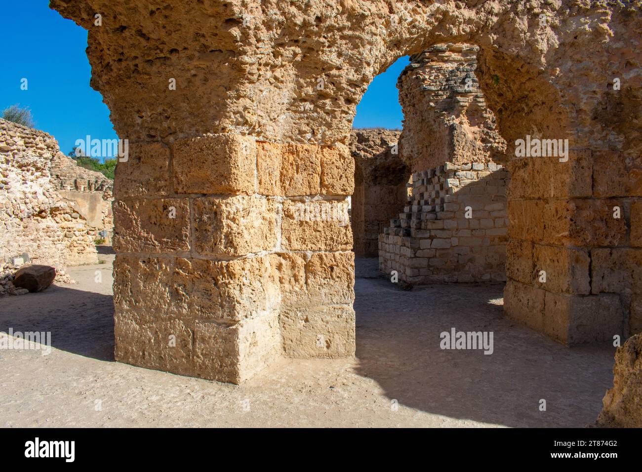 Ruines de la ville antique Carthage près de Tunis, Tunisie. Site archéologique, Afrique du Nord Banque D'Images