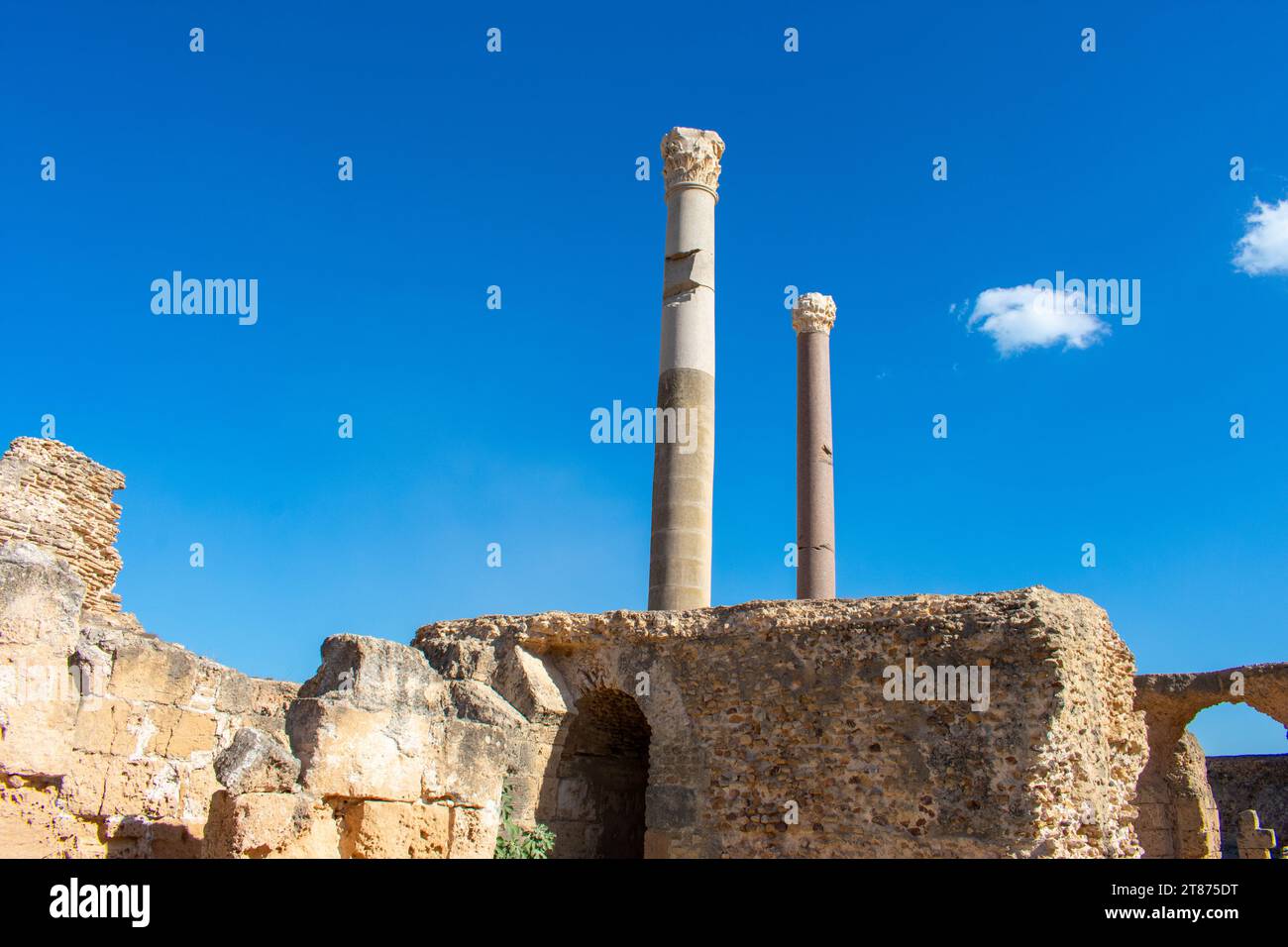 Ruines de la ville antique Carthage près de Tunis, Tunisie. Site archéologique, Afrique du Nord Banque D'Images