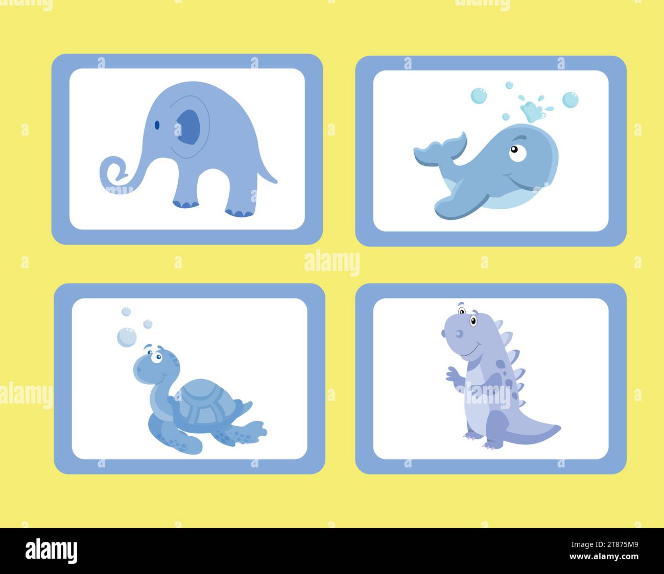 papiers avec des illustrations d'animaux mignons Illustration de Vecteur