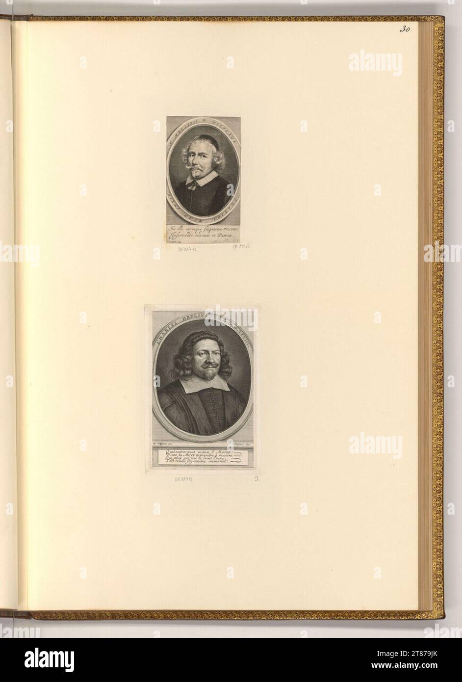 Lambert Visscher (graveur) Portraits Nicolaes Tulp ; Charles Drelincourt. Gravure sur cuivre, gravure 1651-1700, 1651/1700 Banque D'Images