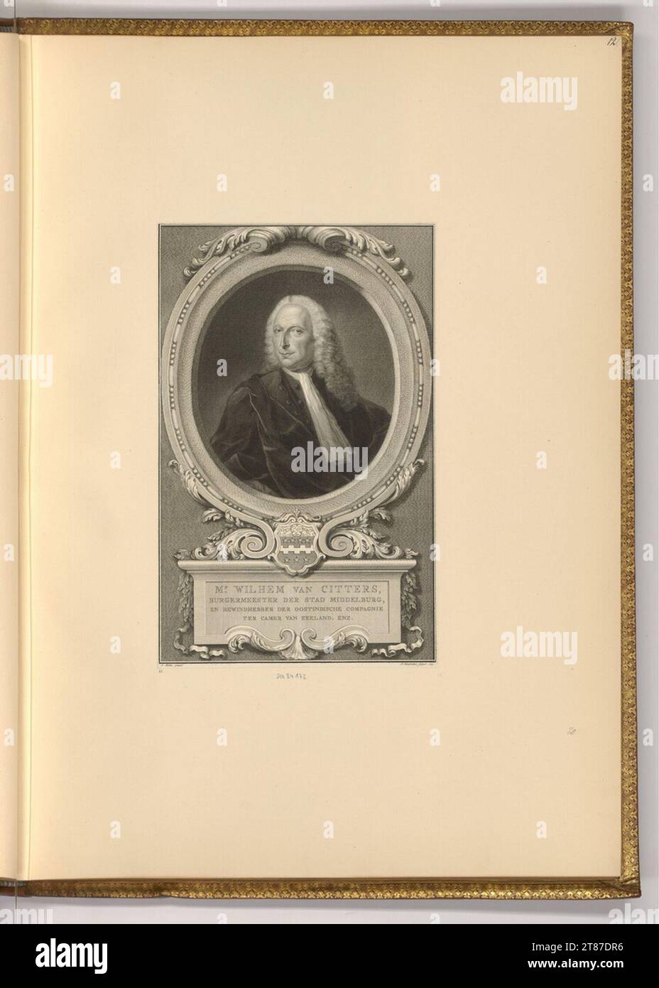 Jacob Houbraken (graveur) Portrait Wilhem van Citters. Gravure sur cuivre, gravure 1759, 1759 Banque D'Images