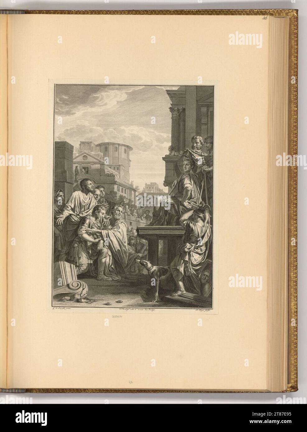 Pieter Tanjé (graveur) Lucius Papirius Vergibt Fabius Maximus. Gravure sur cuivre, gravure 1737, 1737 Banque D'Images