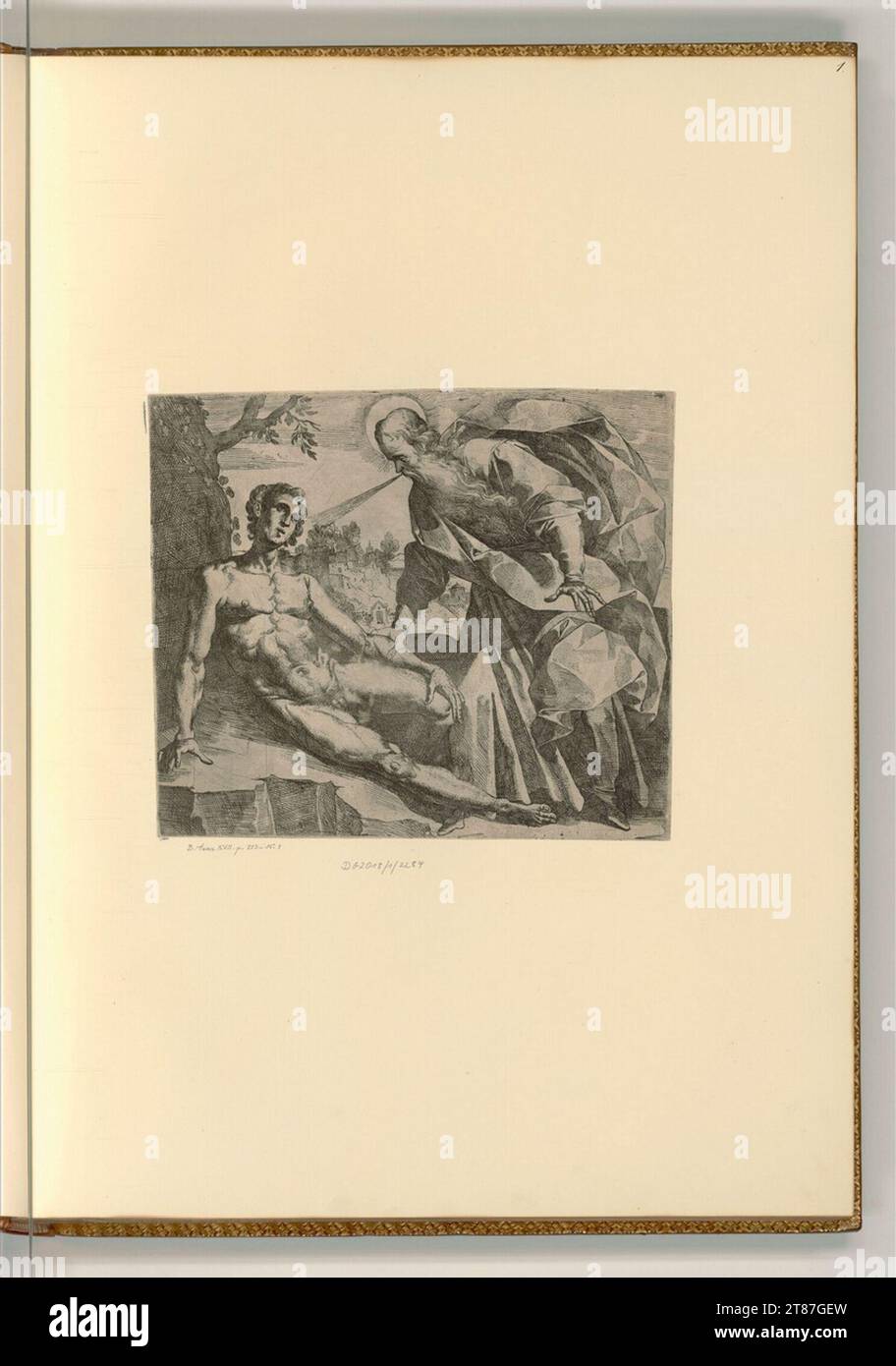 Raffaello Schiaminossi (graveur) la création d'Adam. gravure 1550-1622, 1550/1622 Banque D'Images