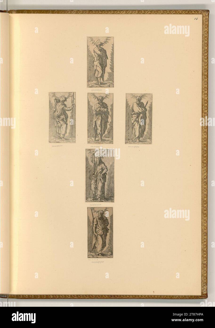 Meister F. P. Christ et les douze apôtres. gravure 1515-1600, 1515/1600 Banque D'Images