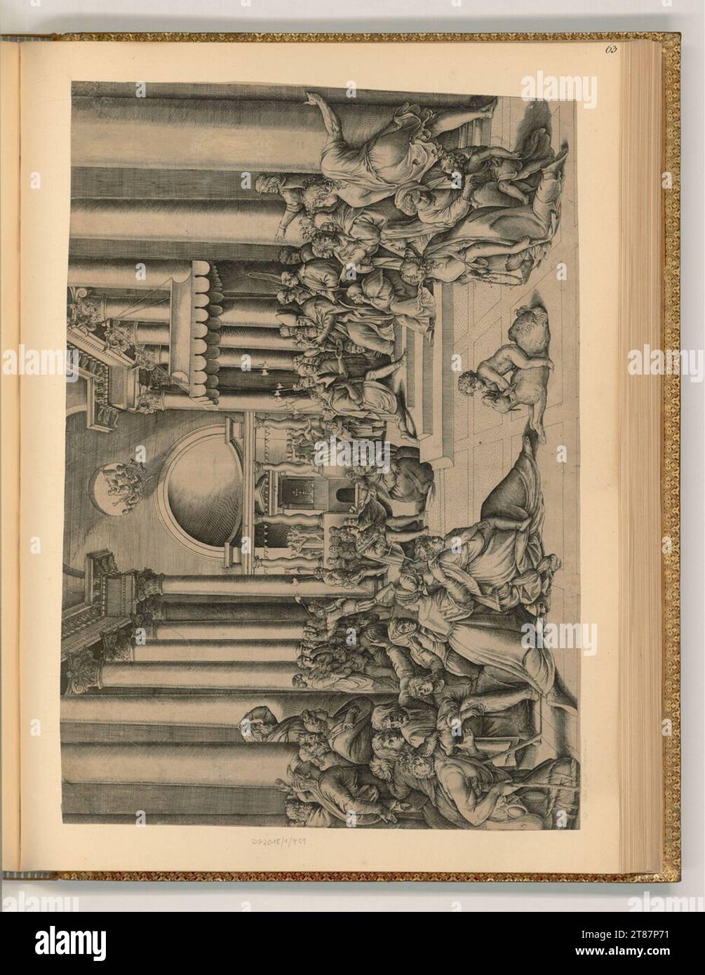 Giovanni Battista Franco gen. Semolei (graveur) Konstantin présente la ville de Rome à la Sainte chaise. gravure 1530-1561, 1530/1561 Banque D'Images