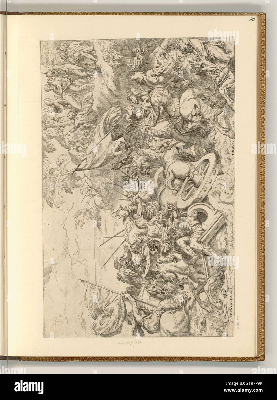 Orazio Farinato (graveur) drogue à travers la mer Rouge. gravure vers 1583 Banque D'Images