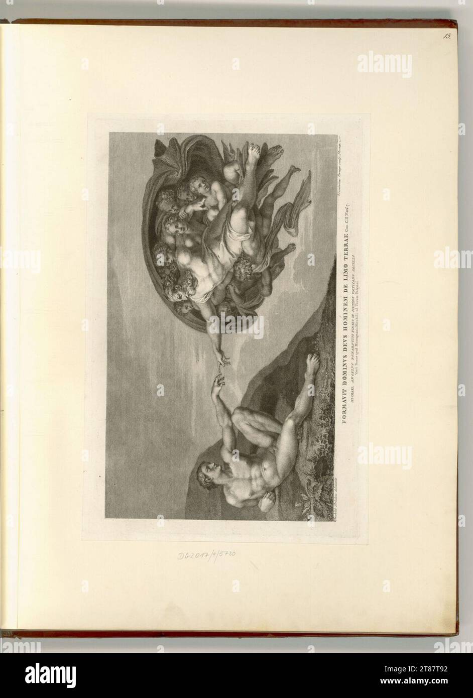 Domenico Cunego (graveur) la création d'Adams (chapelle Sixtine). Gravure sur cuivre, gravure 1747-1803, 1747/1803 Banque D'Images