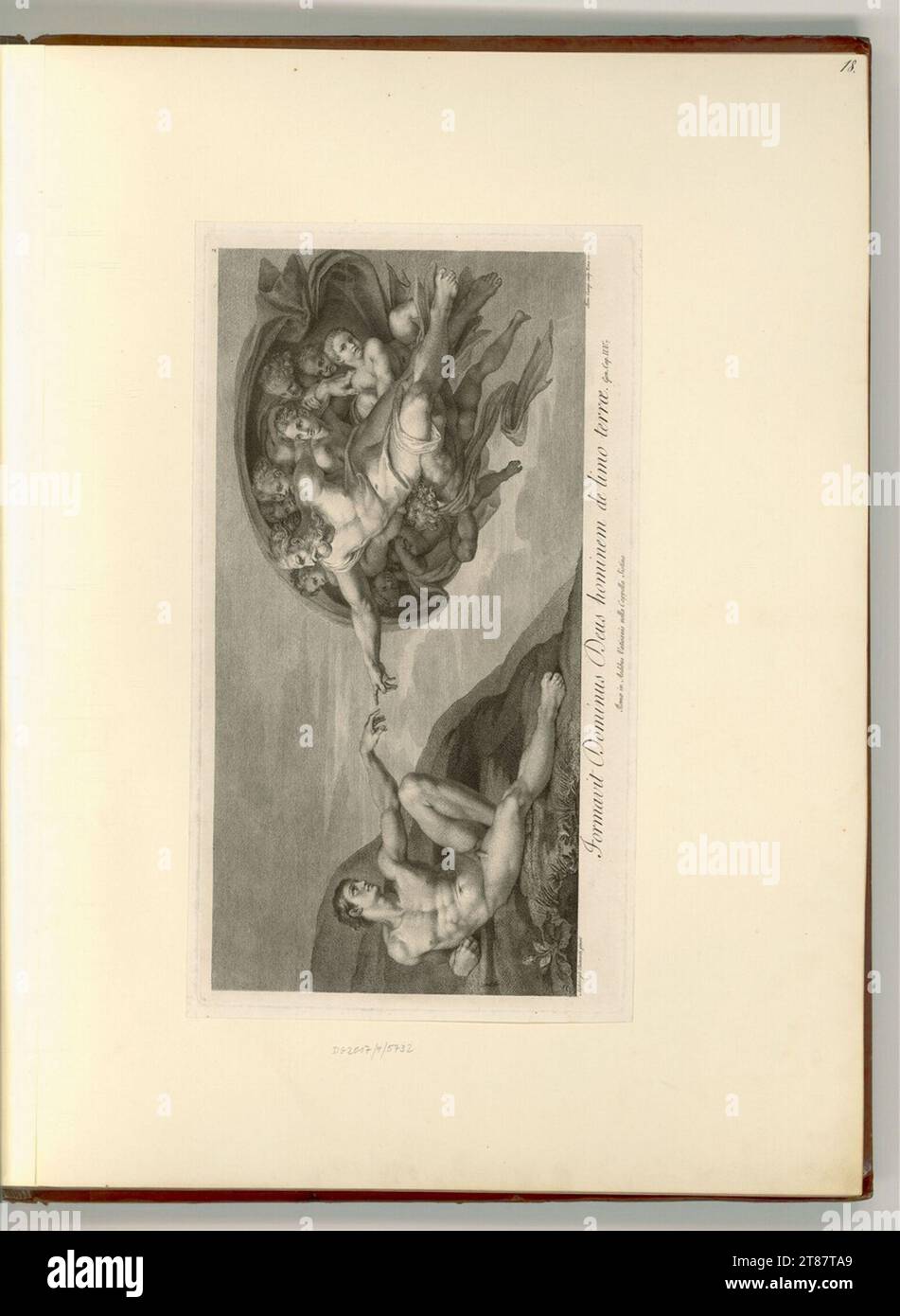 Domenico Cunego (graveur) la création d'Adams (chapelle Sixtine). Gravure sur cuivre, gravure 1772, 1772 Banque D'Images