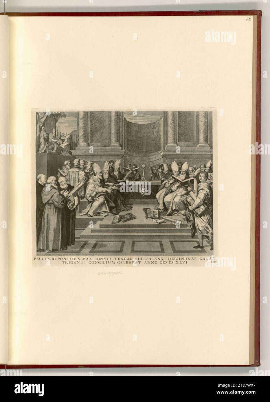 Georg Kaspar Prenner (graveur) Pape Paul III. Au Conseil de trente. gravure 1745, 1745 Banque D'Images
